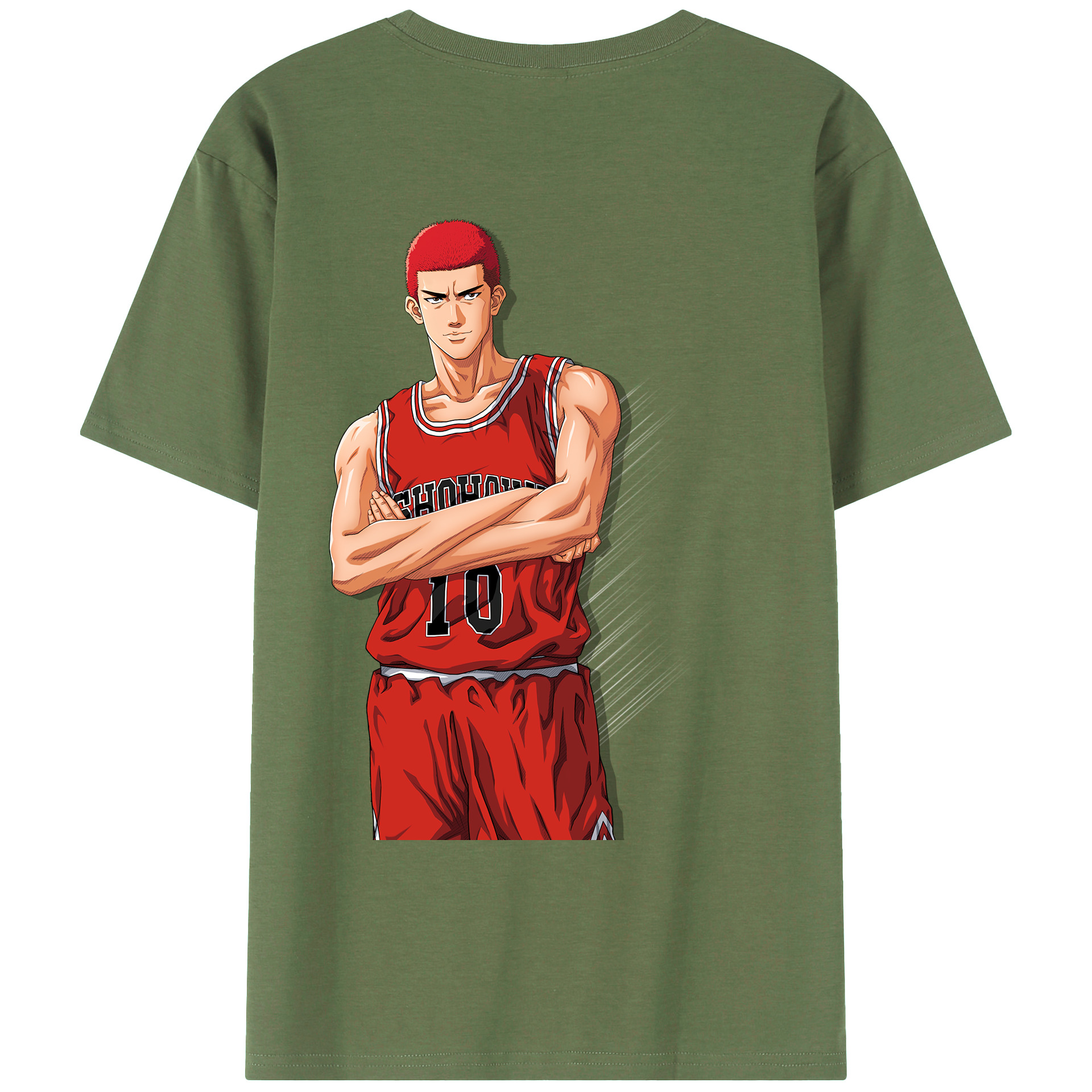 （画像用） SLAM DUNK／スラムダンク 綿100％ メンズ半袖Tシャツ（バックプリント） 通気性